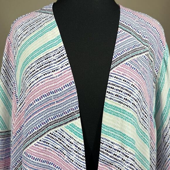 Chico's Rainbow Dots Easy Kimono Jacket Cover Cardigan Multi Color Size 2 = L - Picture 8 of 16